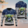 Dallas Cowboys Baby Yoda Hug The Ball Christmas Ugly Sweater