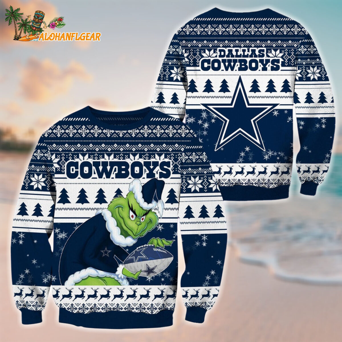 Dallas Cowboys Football Grinch Christmas Ugly Sweater
