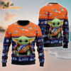 Denver Broncos Baby Yoda Hug The Ball Christmas Ugly Sweater