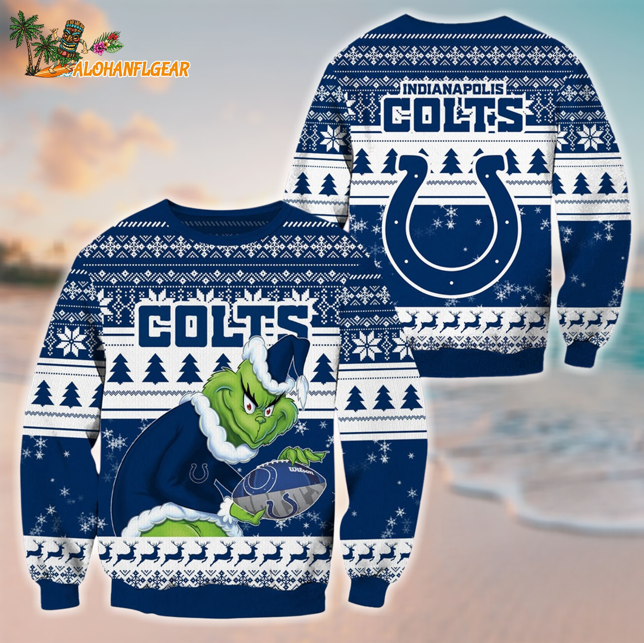 Indianapolis Colts Football Grinch Christmas Ugly Sweater Indianapolis Colts Football Grinch Christmas Ugly Sweater