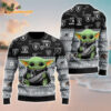 Las Vegas Raiders Baby Yoda Hug The Ball Christmas Ugly Sweater