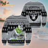 Las Vegas Raiders Football Grinch Christmas Ugly Sweater