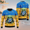 Los Angeles Chargers Baby Yoda Hug The Ball Christmas Ugly Sweater