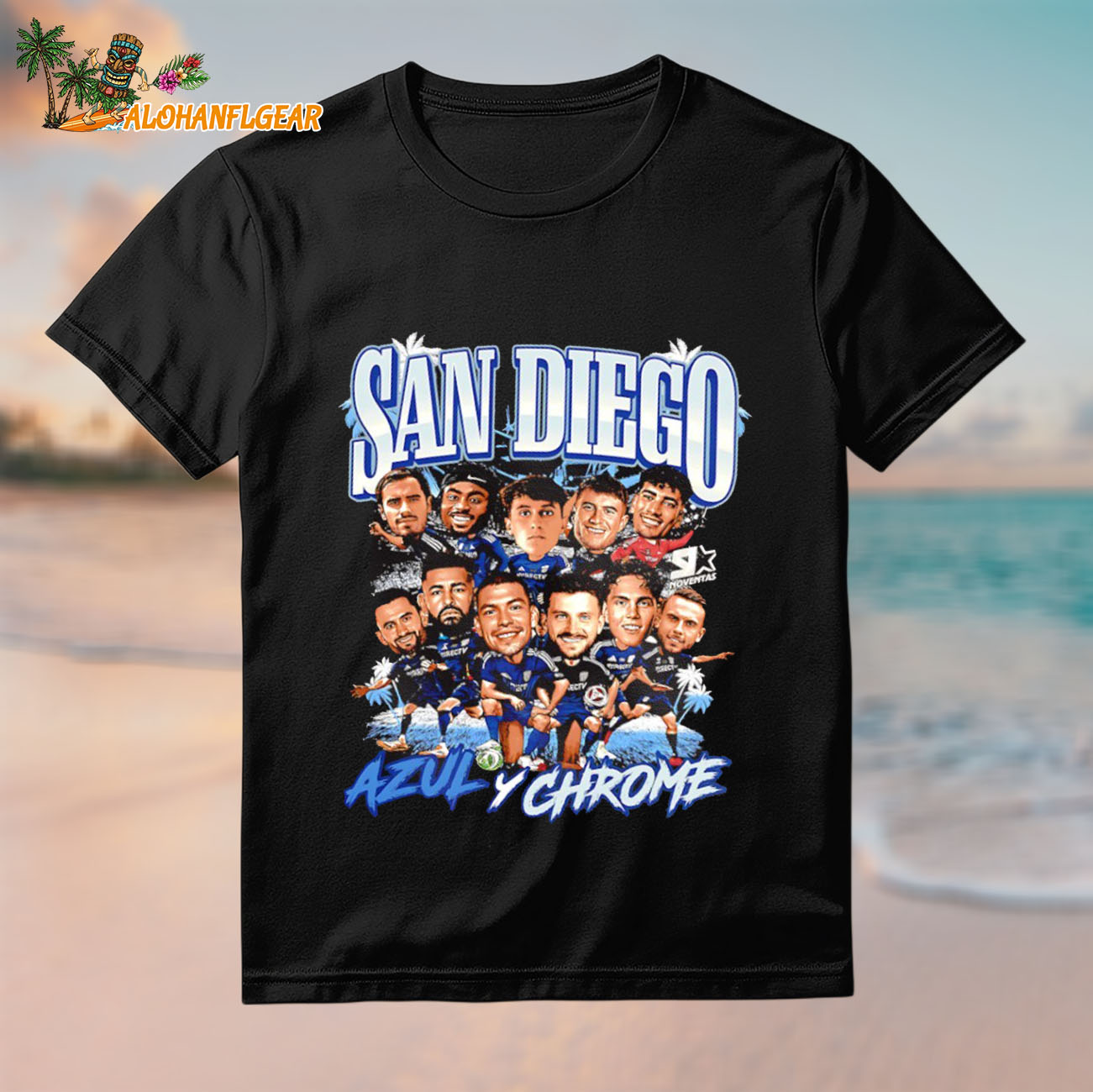 Los Angeles Chargers Football Azul Y Chrome Caricature Signature Shirt Los Angeles Chargers Football Azul Y Chrome Caricature Signature Shirt