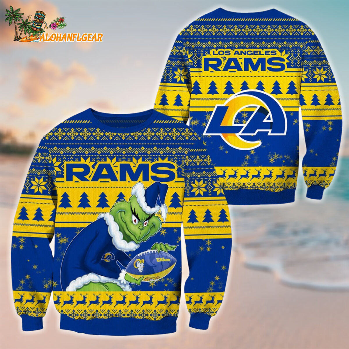 Los Angeles Rams Football Grinch Christmas Ugly Sweater