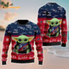 New England Patriots Baby Yoda Hug The Ball Christmas Ugly Sweater