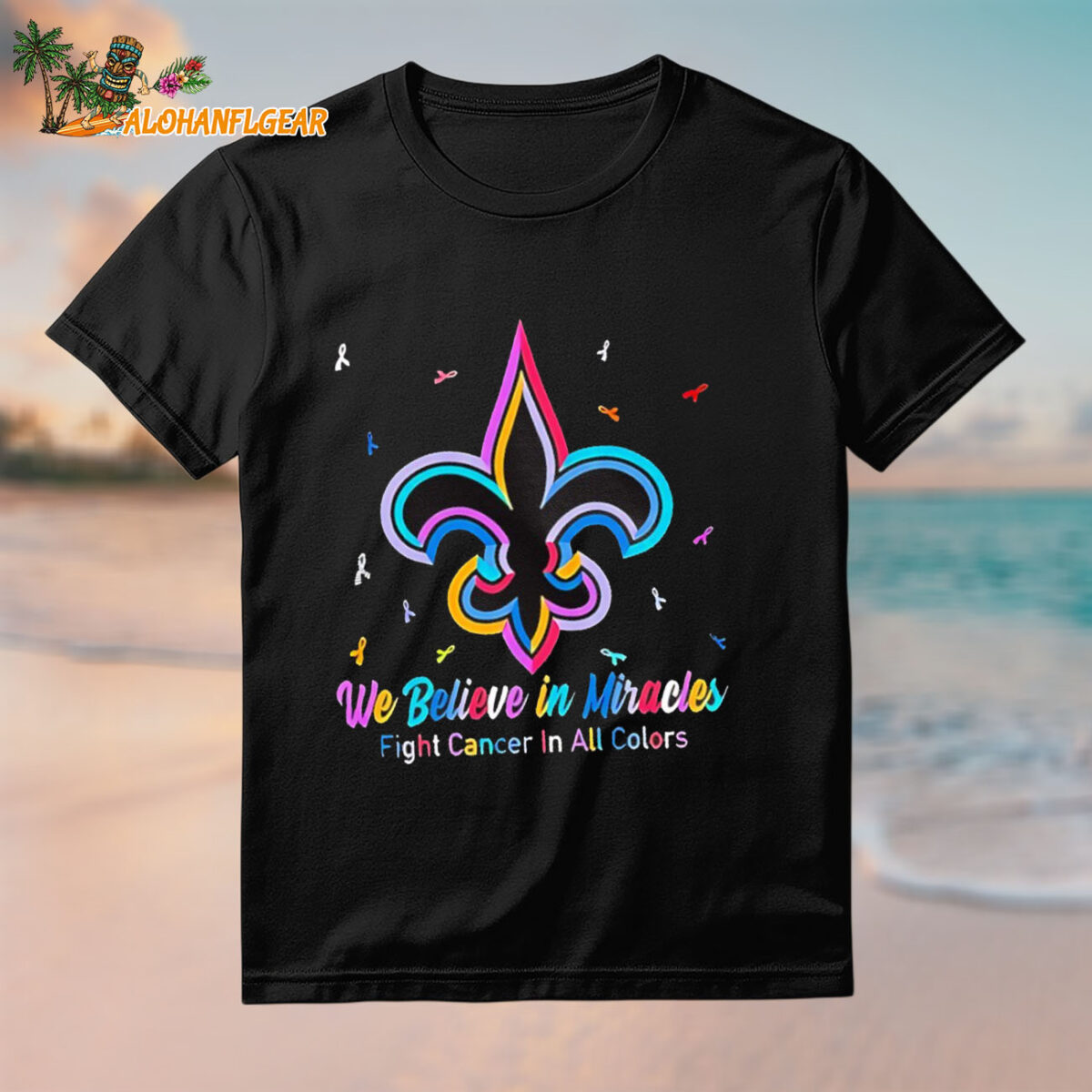 New Orleans Saints We Believe In Miracles Fight Cancer In All Colors 2025 Logo Shirt