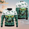 New York Jets Baby Yoda Hug The Ball Christmas Ugly Sweater