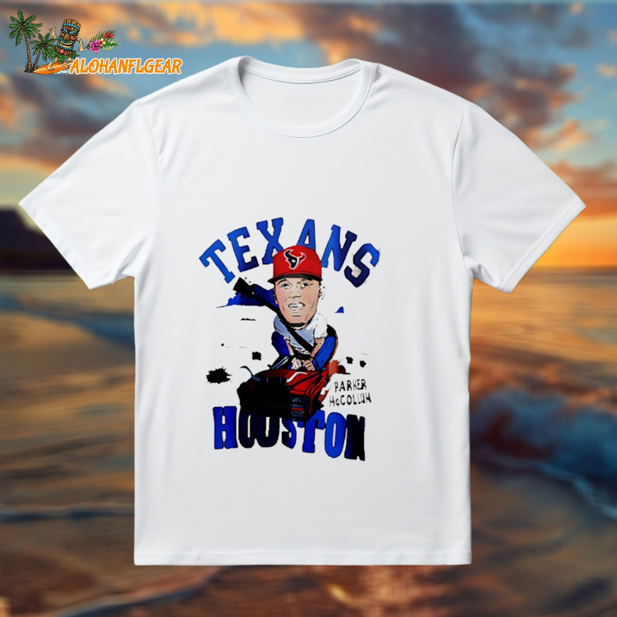 Parker Mccollum Houston Texans Baseball Caricature Shirt