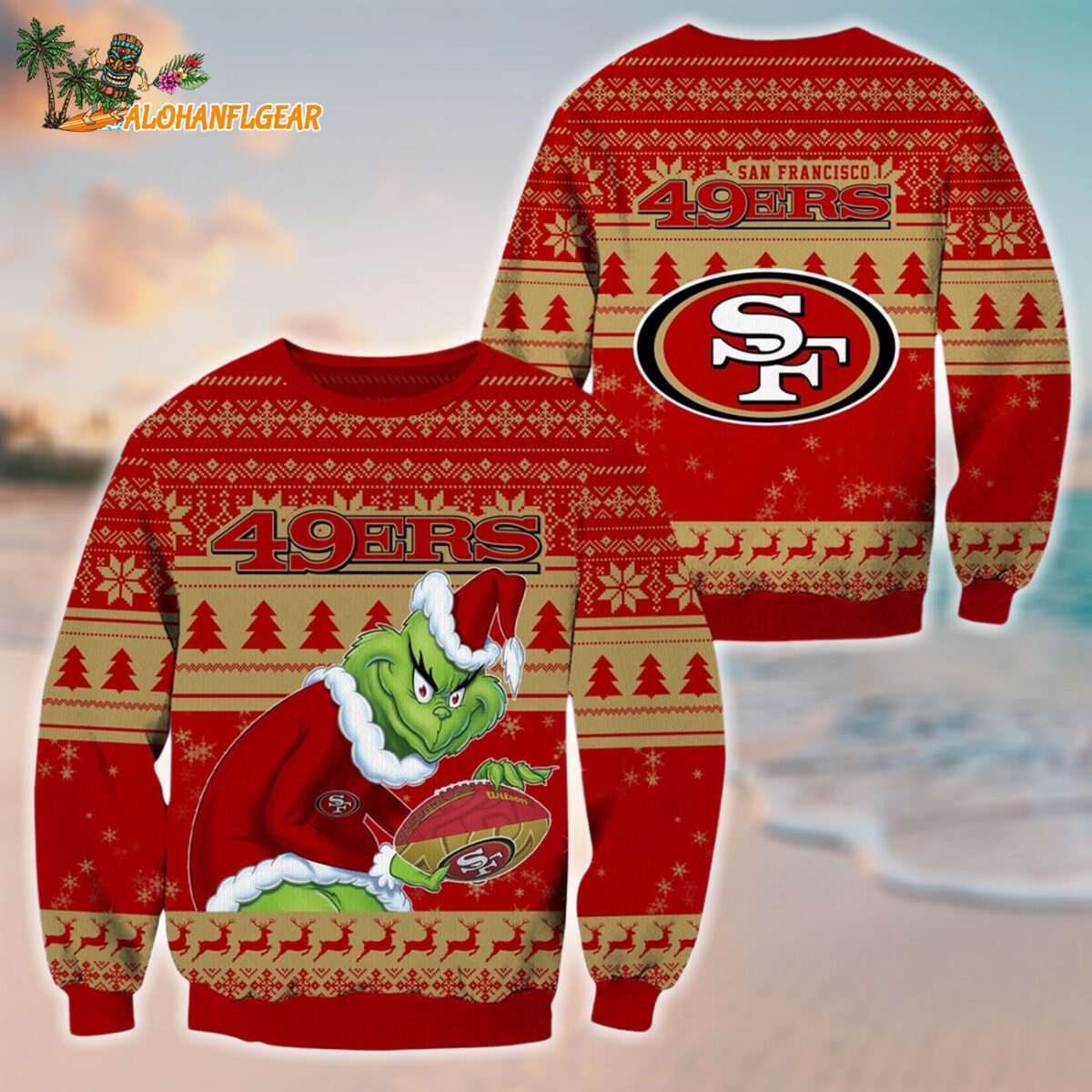 San Francisco 49ers Football Grinch Christmas Ugly Sweater