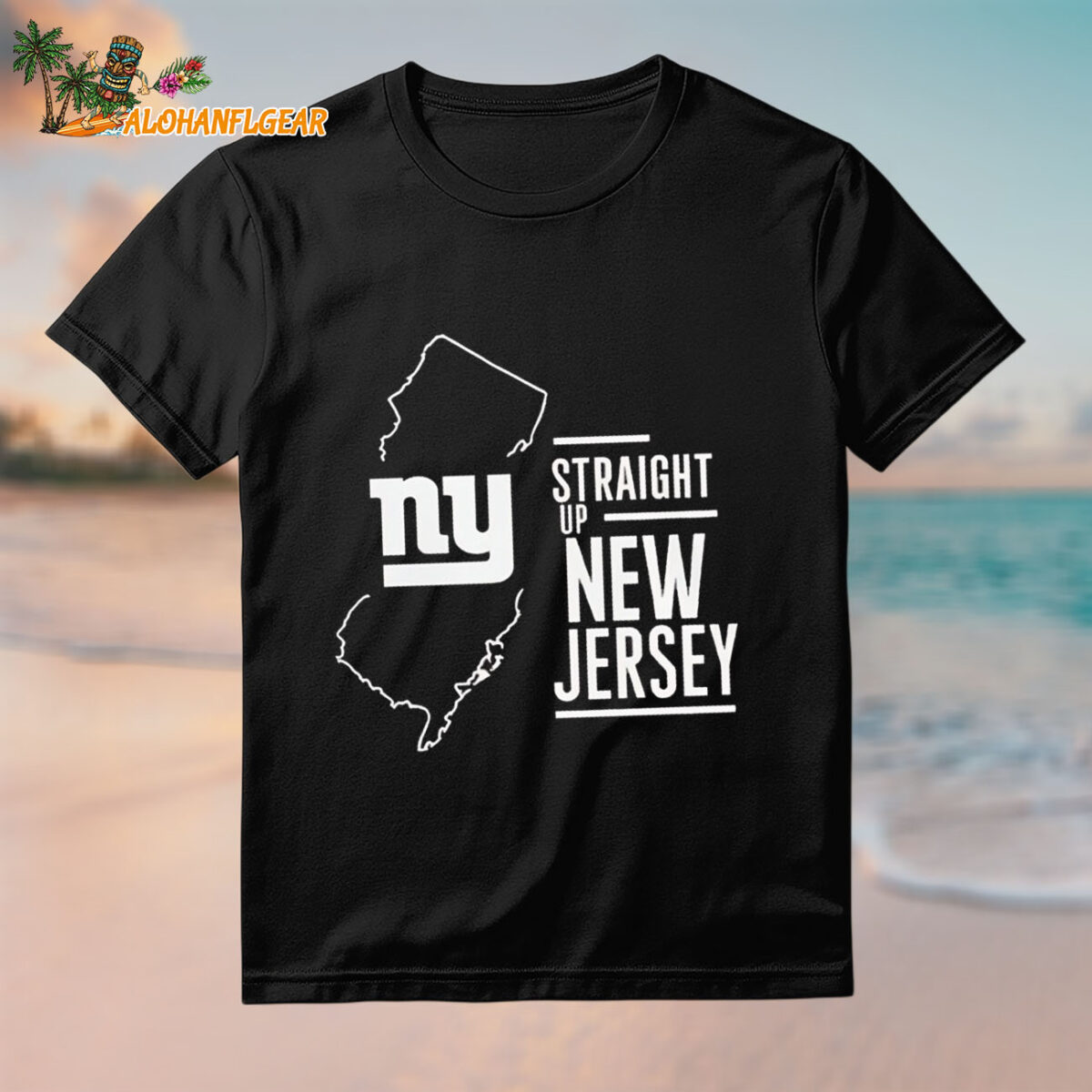 Straight Up New Jersey New York Giants State Map Shirt