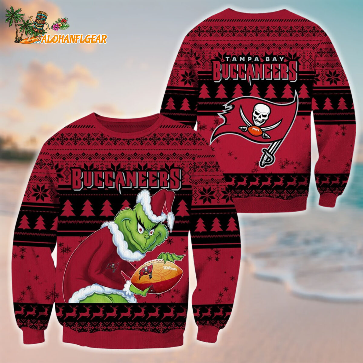 Tampa Bay Buccaneers Football Grinch Christmas Ugly Sweater