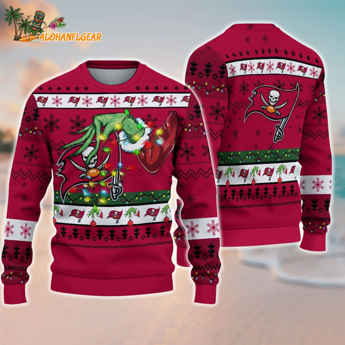 Tampa Bay Buccaneers Special Grinchs Hand Football Christmas Ugly Sweater