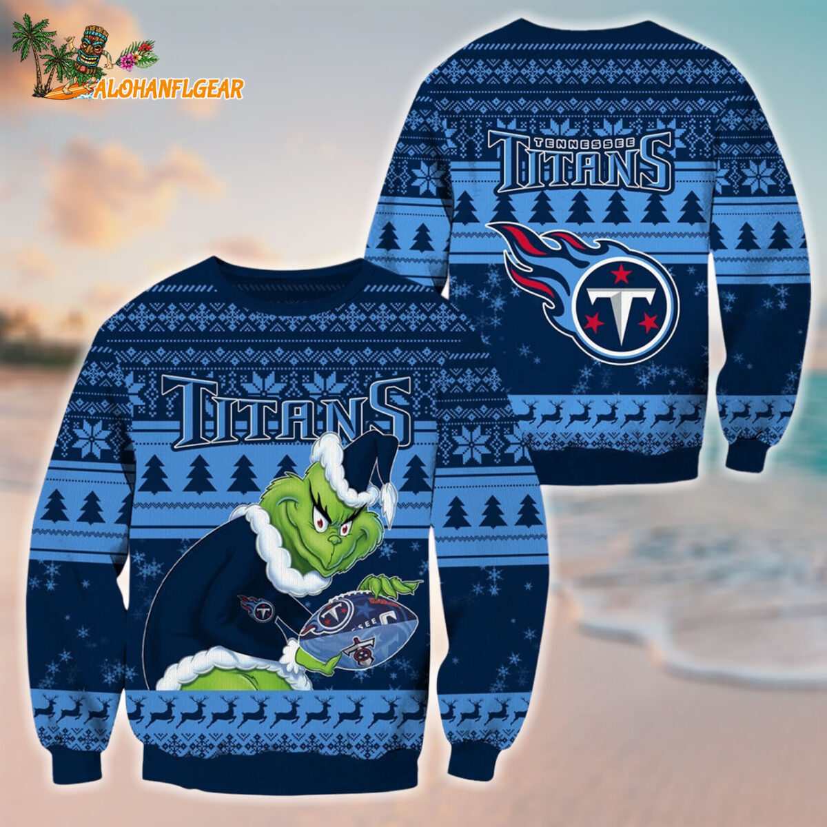 Tennessee Titans Football Grinch Christmas Ugly Sweater