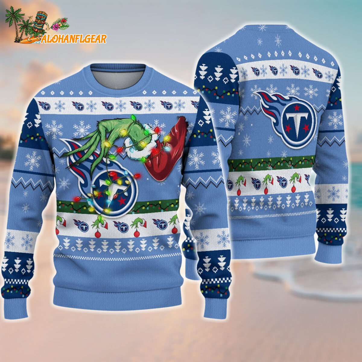 Tennessee Titans Special Grinchs Hand Football Christmas Ugly Sweater