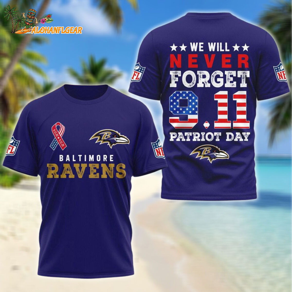 Baltimore Ravens We Will Never Forget 9 11 Patriot Day 2025 Unisex 3D Shirt