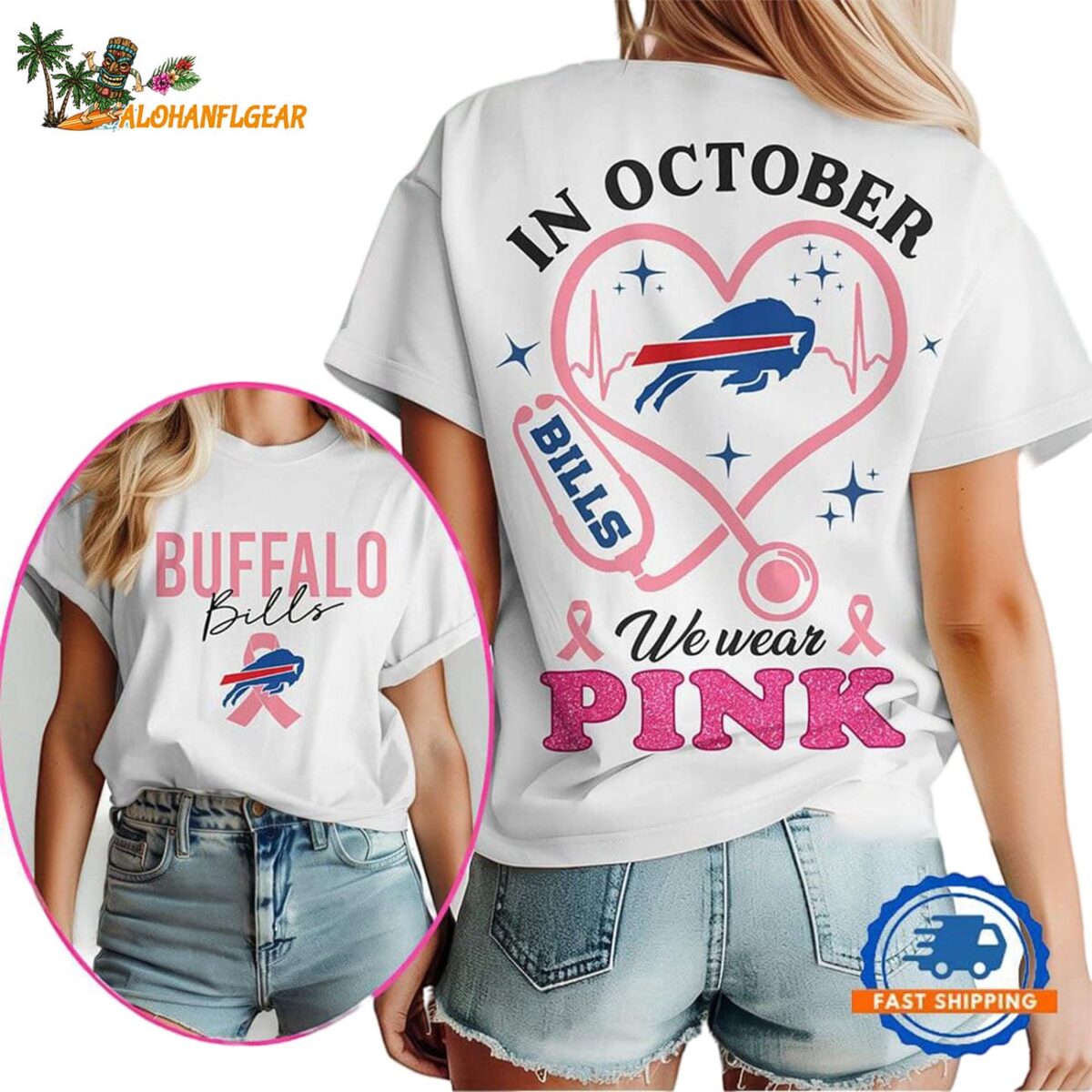 Buffalo Bills In October We Wear Pink Vintage T Shirt