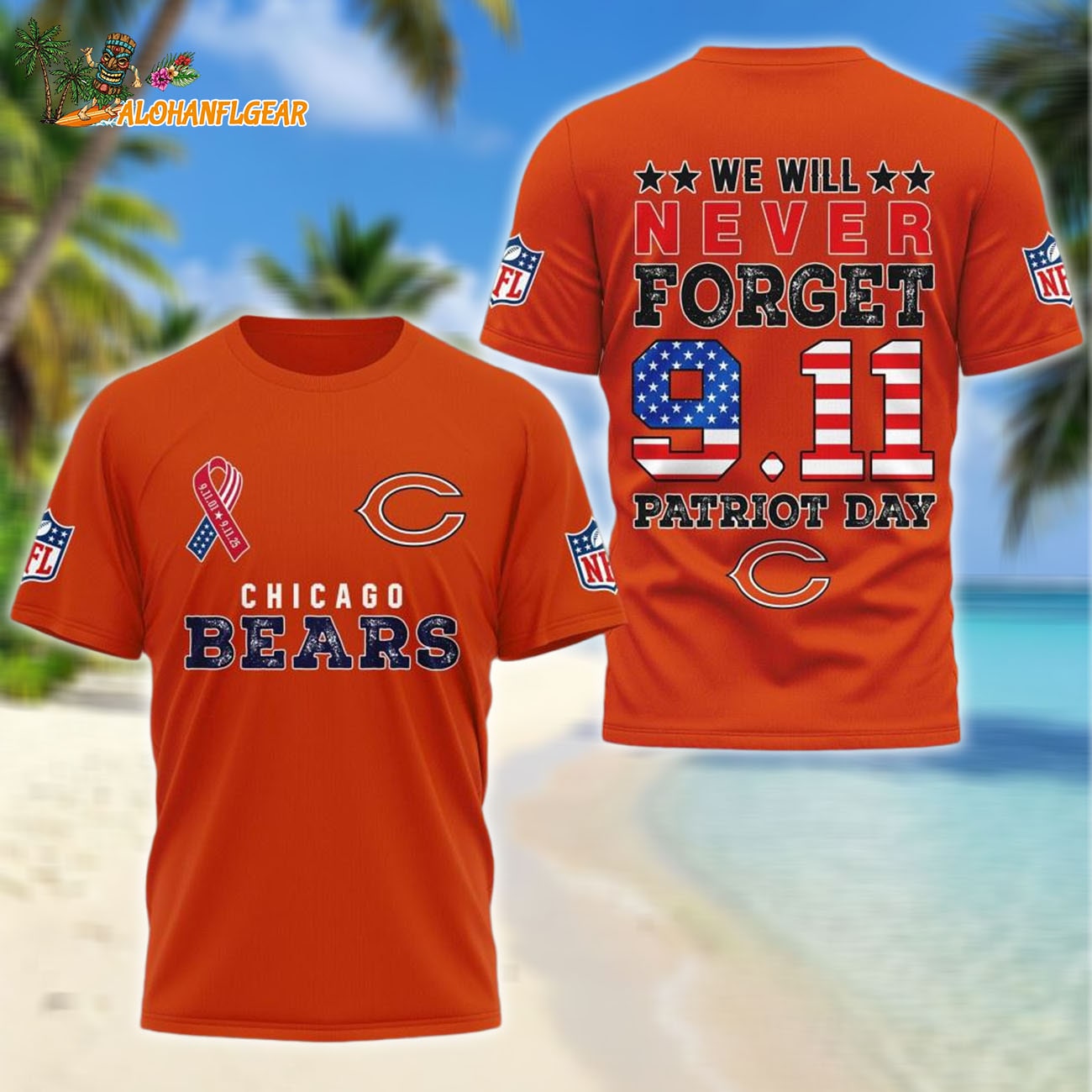 Chicago Bears We Will Never Forget 9 11 Patriot Day 2025 Unisex 3D Shirt Chicago Bears We Will Never Forget 9 11 Patriot Day 2025 Unisex 3D Shirt