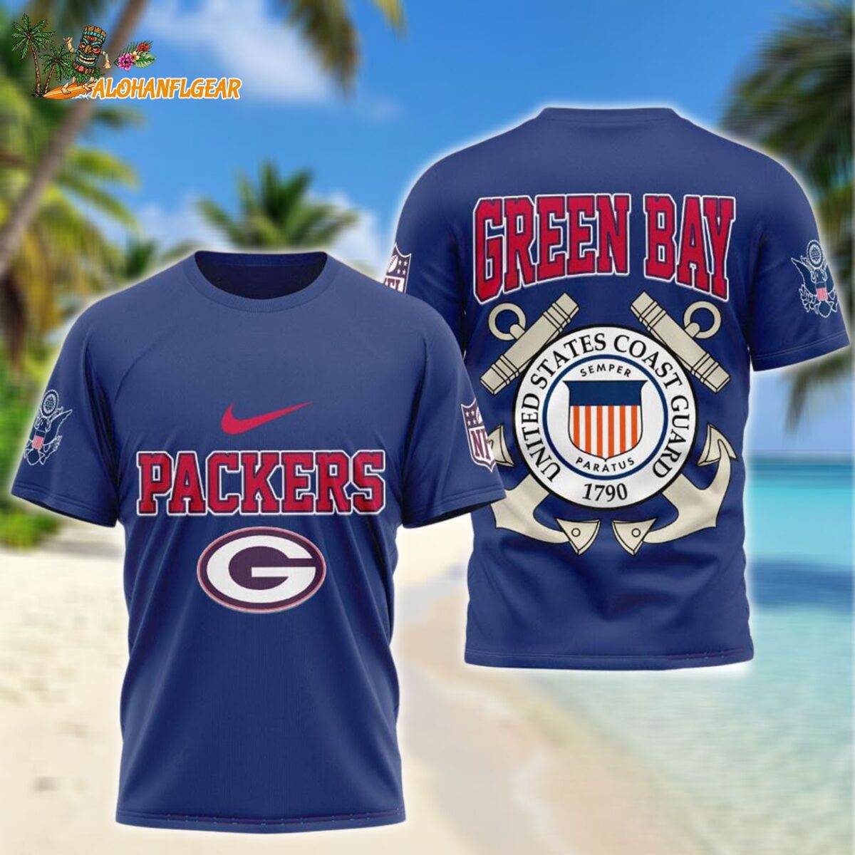 Green Bay Packers NFL United States Coast Guard Limited 3D Shirt
