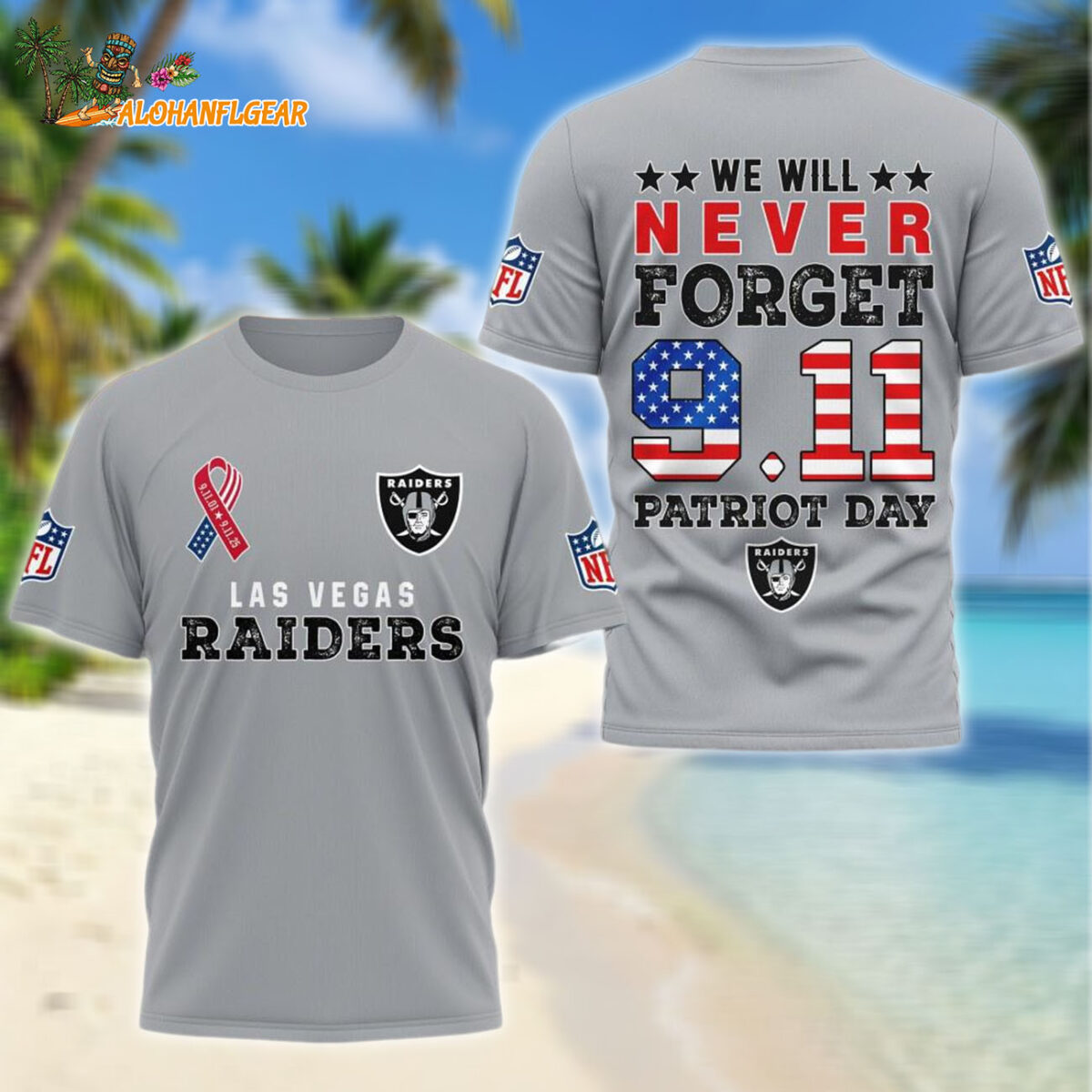 Las Vegas Raiders We Will Never Forget 9 11 Patriot Day 2025 Unisex 3D Shirt