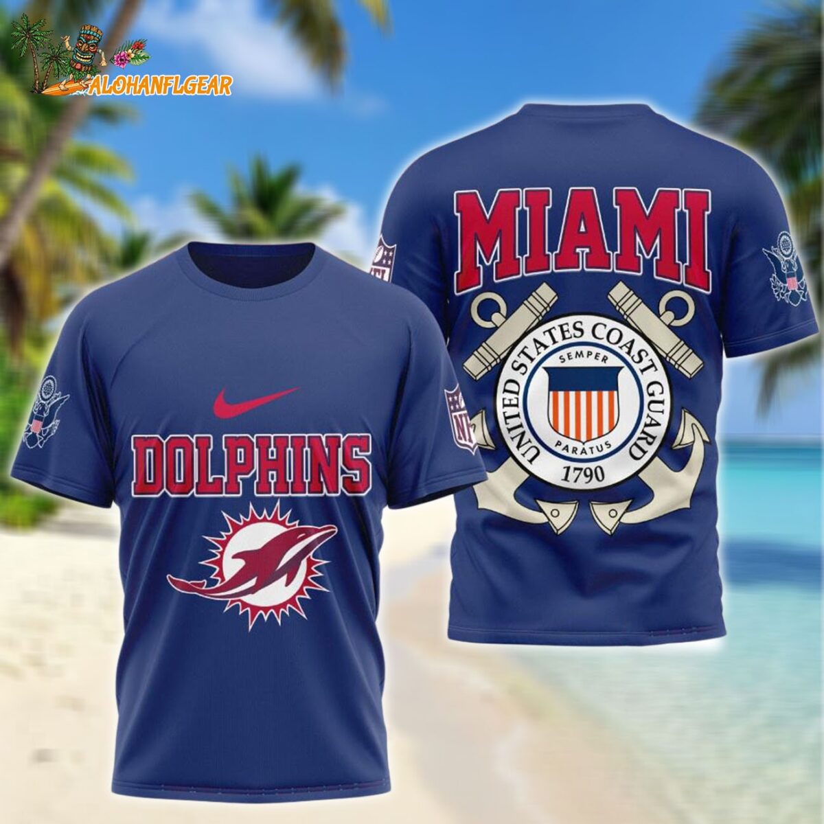 Miami Dolphins NFL United States Coast Guard Limited 3D Shirt