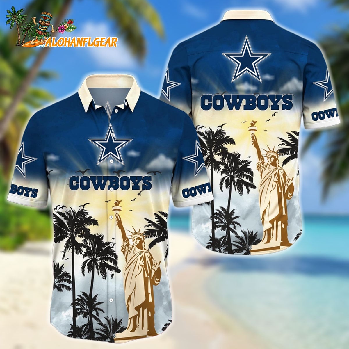 NFL Dallas Cowboys Hawaii Shirt Statue Of Liberty Aloha Shirt