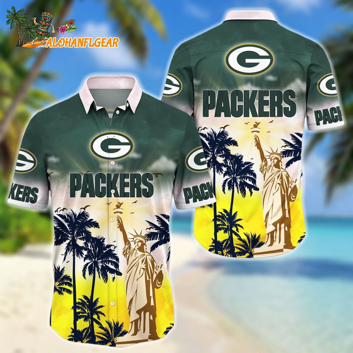 NFL Green Bay Packers Hawaii Shirt Statue Of Liberty Aloha Shirt