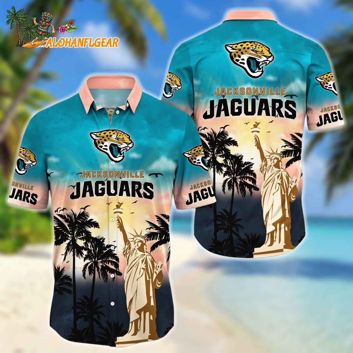 NFL Jacksonville Jaguars Hawaii Shirt Statue Of Liberty Aloha Shirt