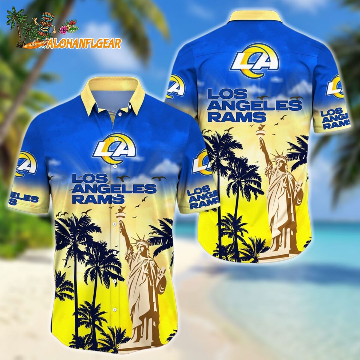 NFL Los Angeles Rams Hawaii Shirt Statue Of Liberty Aloha Shirt