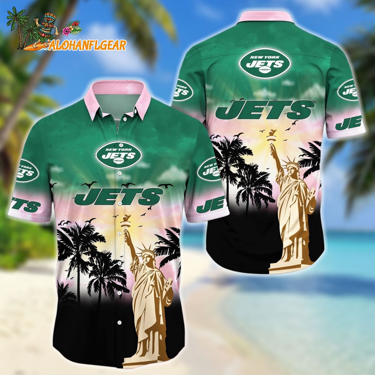 NFL New York Jets Hawaii Shirt Statue Of Liberty Aloha Shirt