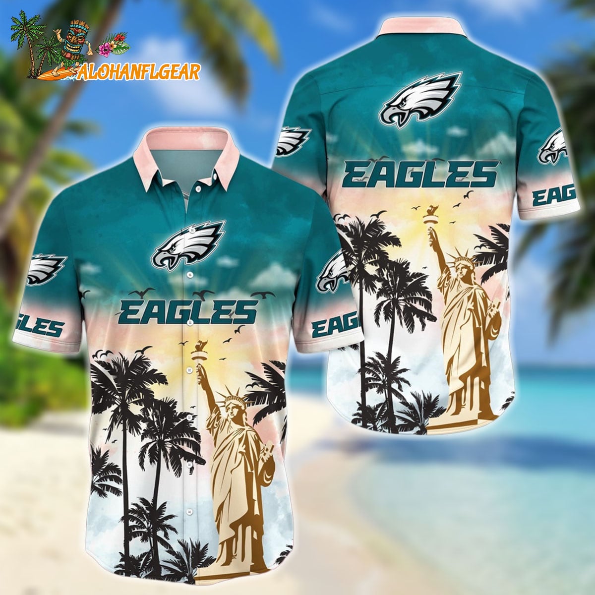 Philadelphia Eagles Hawaii Shirt Statue Of Liberty Aloha Shirt Philadelphia Eagles Hawaii Shirt Statue Of Liberty Aloha Shirt