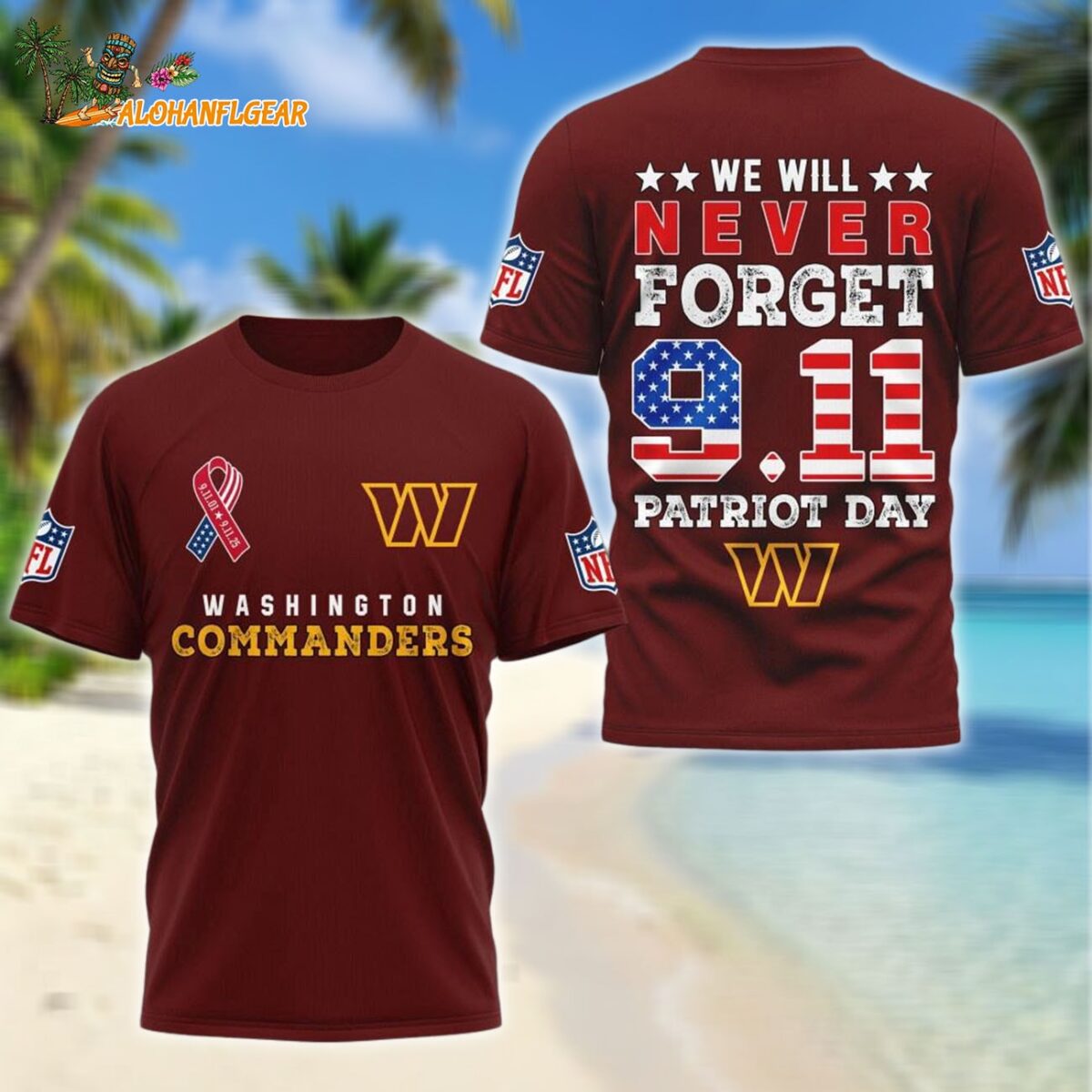 Washington Commanders We Will Never Forget 9 11 Patriot Day 2025 Unisex 3D Shirt