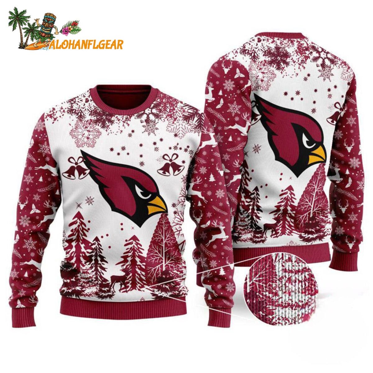 Arizona Cardinals Logo Football Team Special Xmas Tree Christmas Ugly Sweater