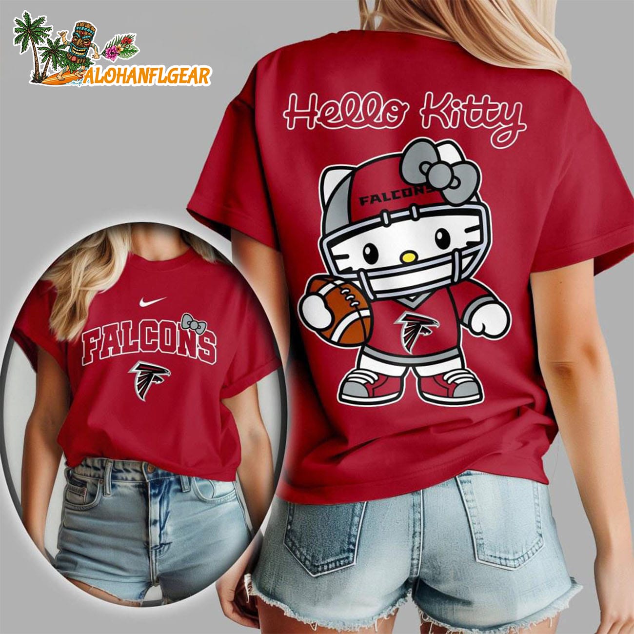 Atlanta Falcons X Hello Kitty All Over Print T-Shirt Atlanta Falcons X Hello Kitty All Over Print T-Shirt