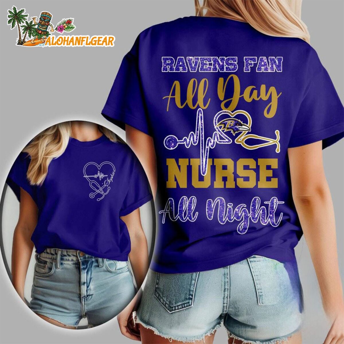 Baltimore Ravens All Day Nurse All Night Unisex 3D T Shirt