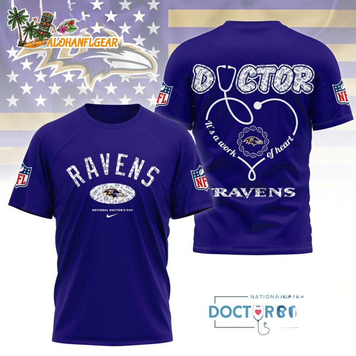 Baltimore Ravens National Doctors Day Unisex 3D T Shirt