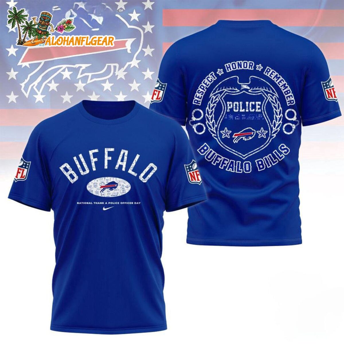 Buffalo Bills National Thank A Police Officer Day Unisex 3D T Shirt