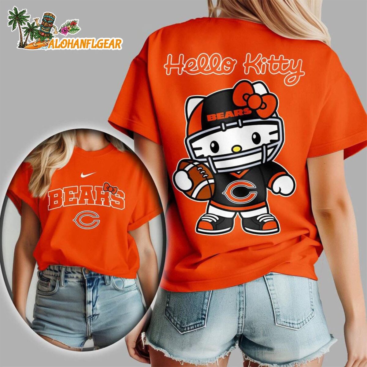 Chicago Bears X Hello Kitty All Over Print T Shirt