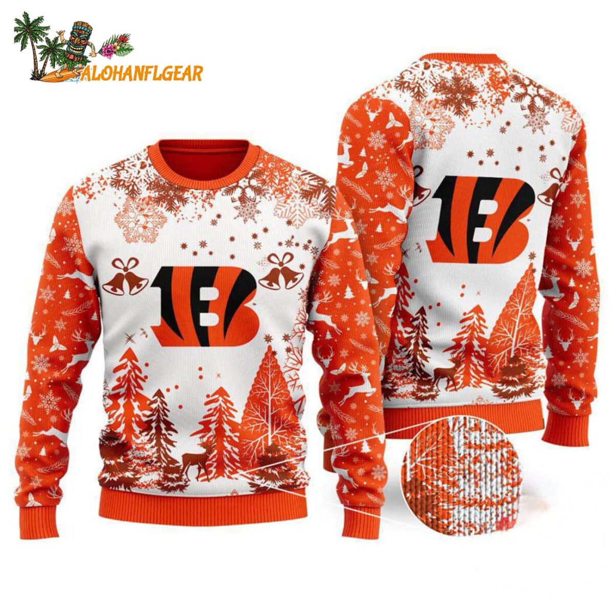 Cincinnati Bengals Logo Football Team Special Xmas Tree Christmas Ugly Sweater