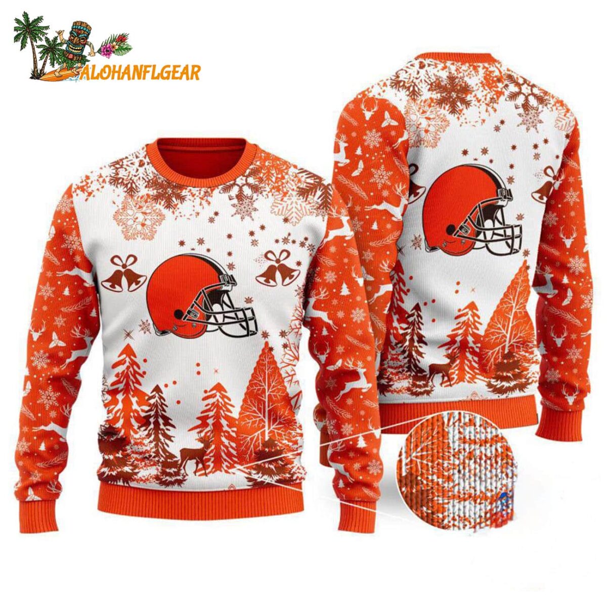 Cleveland Browns Logo Football Team Special Xmas Tree Christmas Ugly Sweater