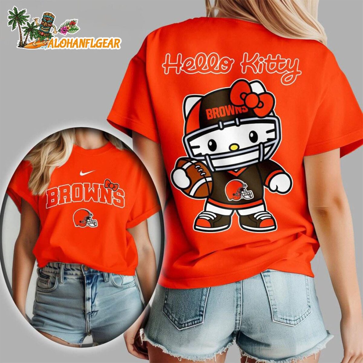 Cleveland Browns X Hello Kitty All Over Print T Shirt