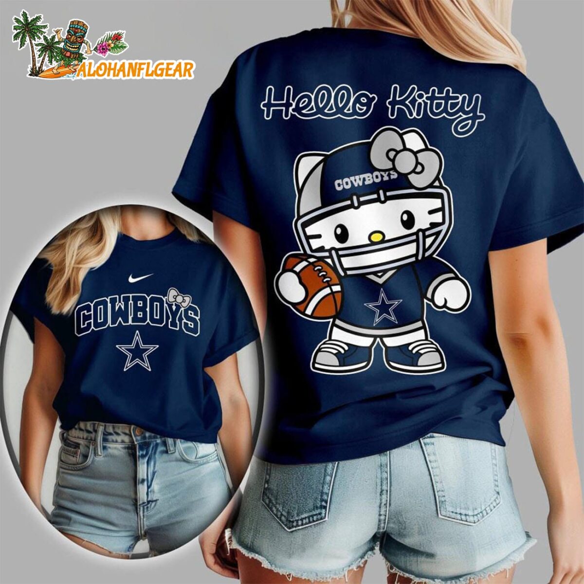 Dallas Cowboys X Hello Kitty All Over Print T Shirt