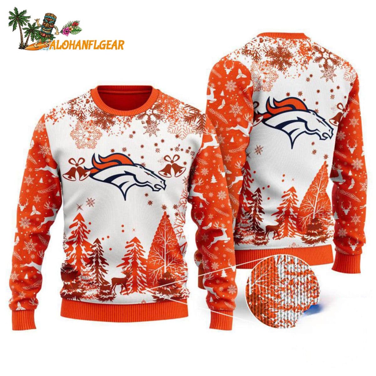 Denver Broncos Logo Football Team Special Xmas Tree Christmas Ugly Sweater