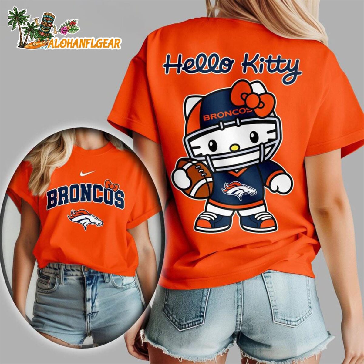 Denver Broncos X Hello Kitty All Over Print T Shirt