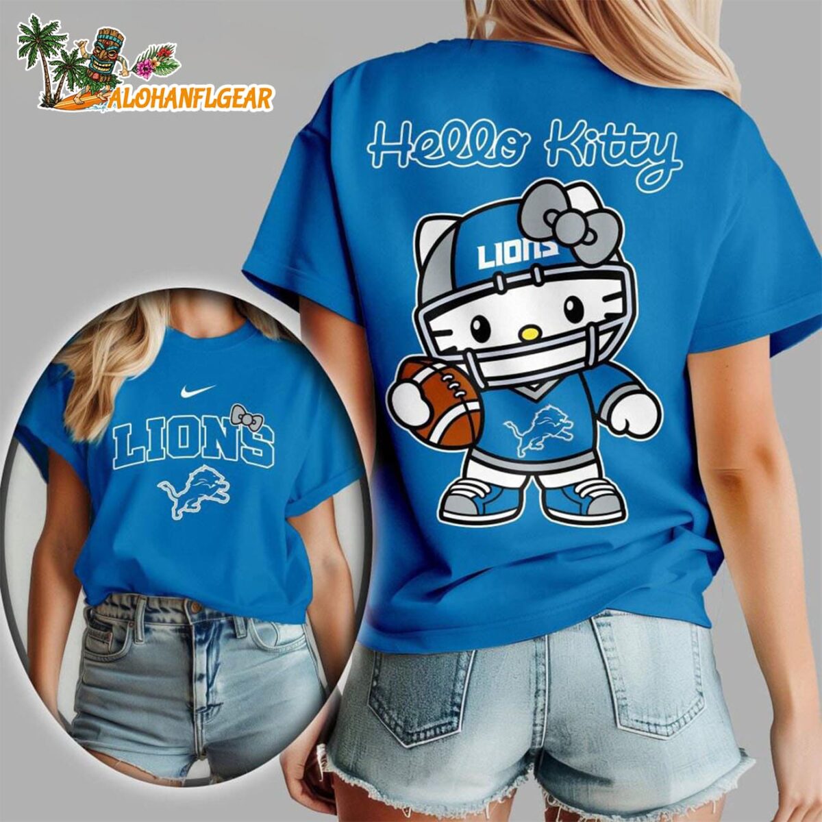 Detroit Lions X Hello Kitty All Over Print T Shirt