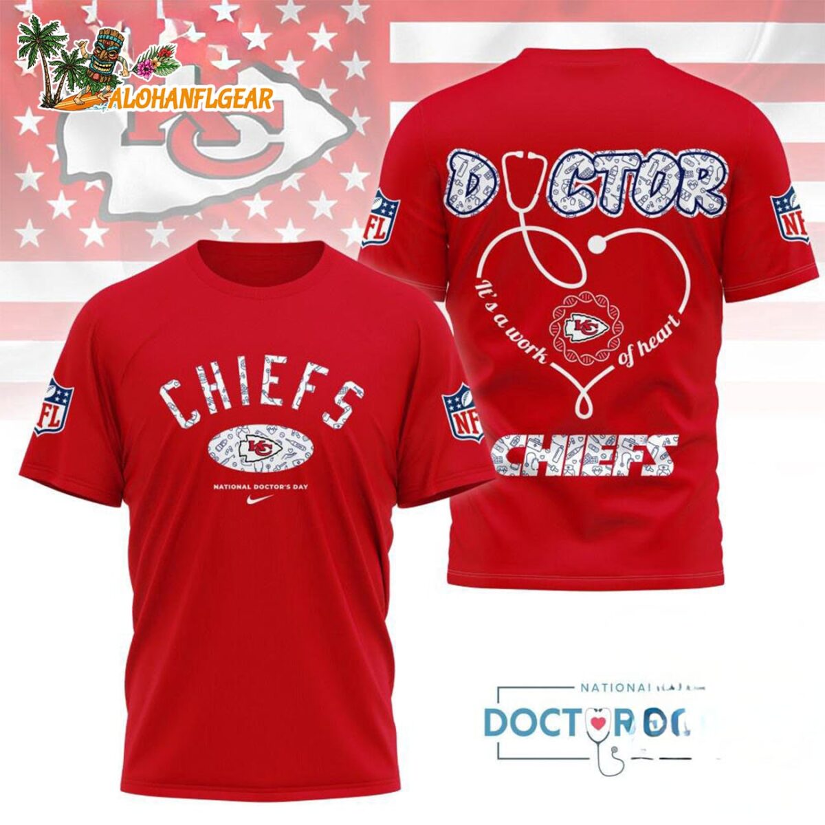 Kansas City Chiefs National Doctors Day Unisex 3D T Shirt