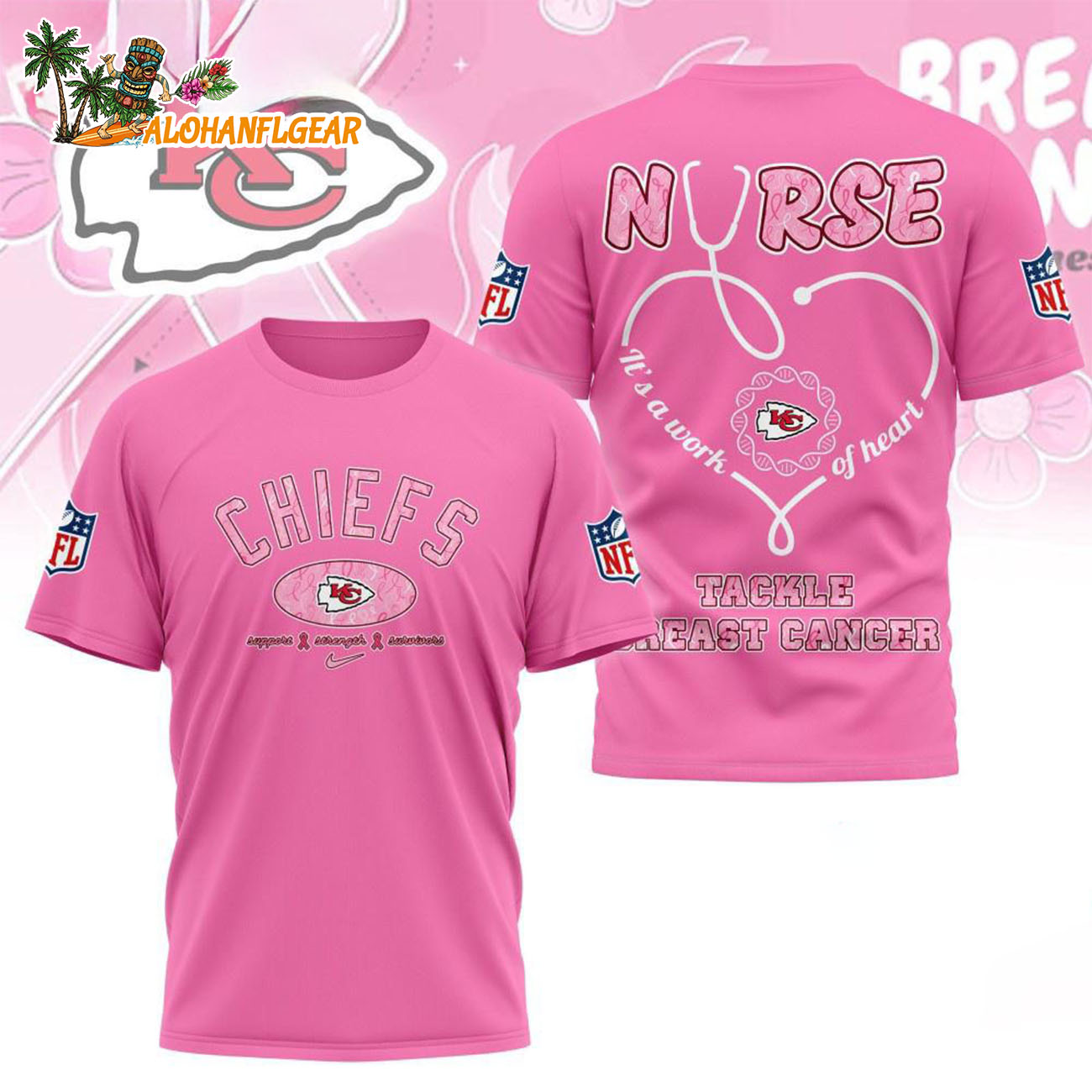 Kansas City Chiefs Nurse Breast Cancer Awareness Limited Ediition 3D T-Shirt Kansas City Chiefs Nurse Breast Cancer Awareness Limited Ediition 3D T-Shirt