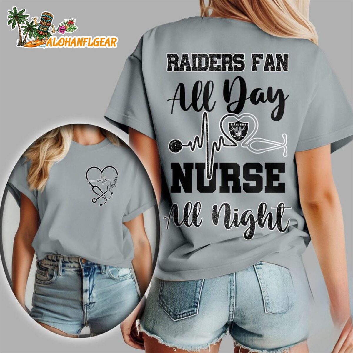 Las Vegas Raiders All Day Nurse All Night Unisex 3D T Shirt