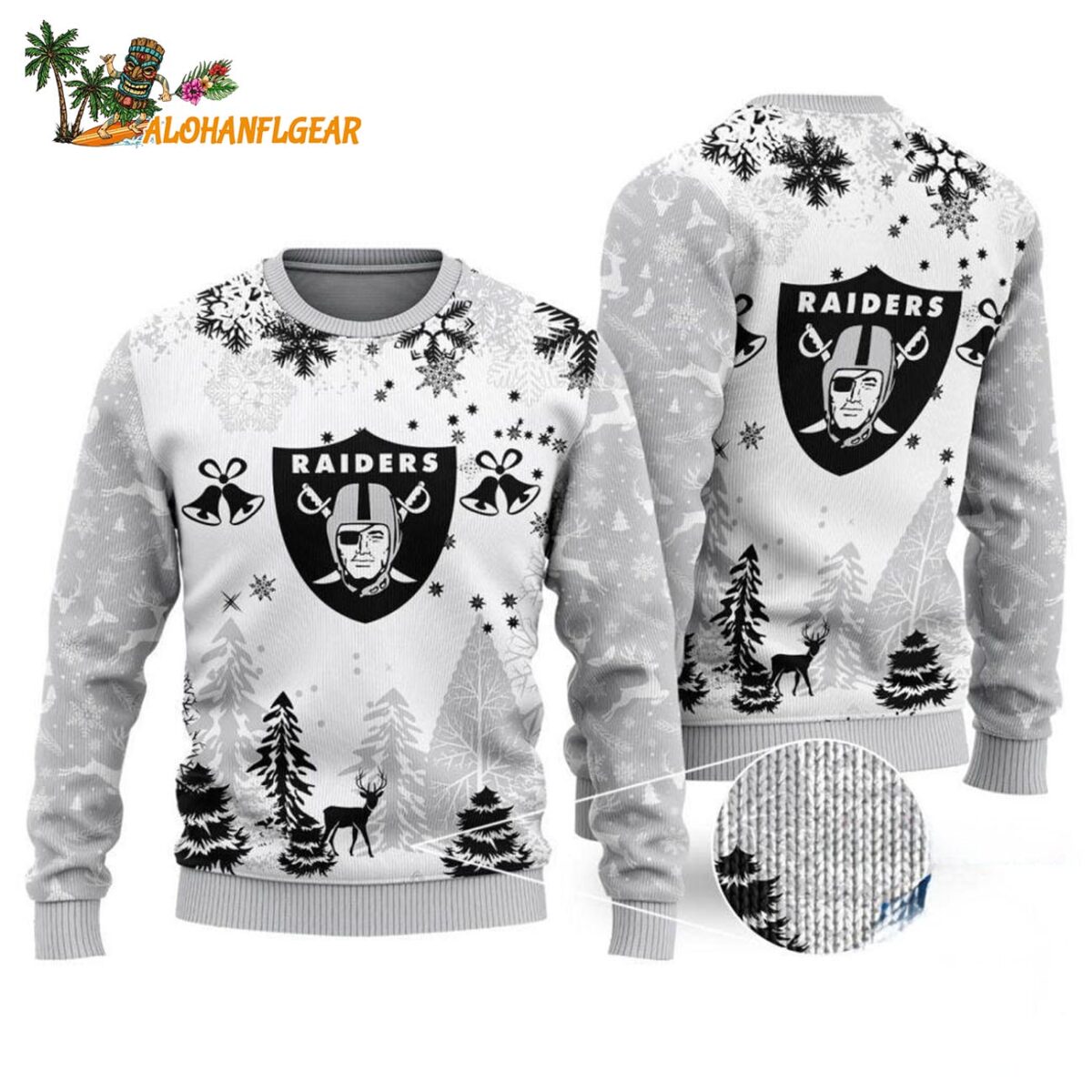 Las Vegas Raiders Logo Football Team Special Xmas Tree Christmas Ugly Sweater