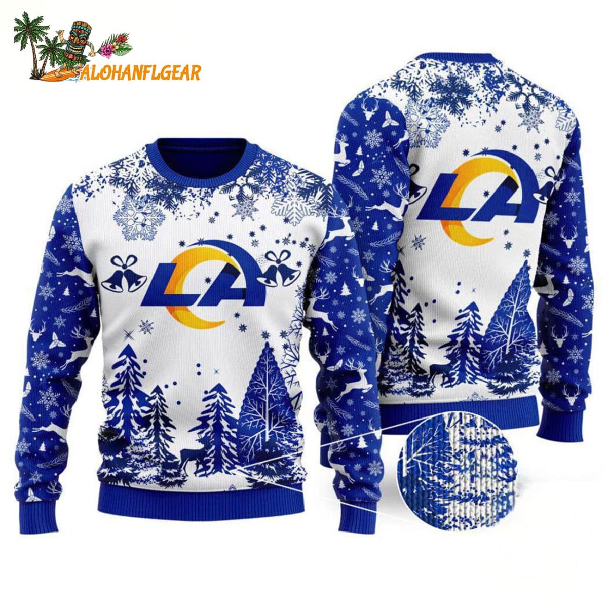 Los Angeles Rams Logo Football Team Special Xmas Tree Christmas Ugly Sweater